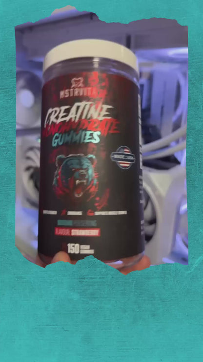 Creatine Monohydrate gummies holographic bottle